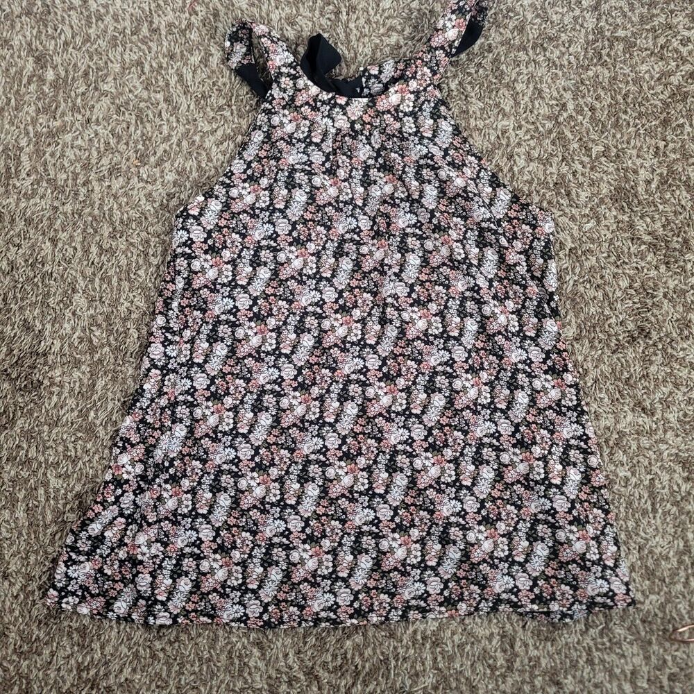 SOHO Jeans New York & Company Blouse Womens XS Pink & Black Floral Feminine